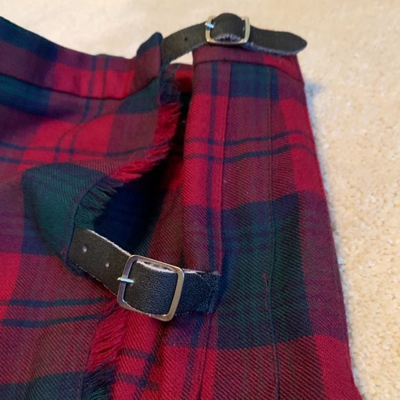 Strathmore Red Tartan 100% Wool Skirt - Picture 6 of 9